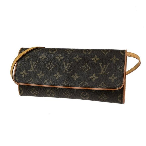 Auth LOUIS VUITTON Pochette Twin GM 2Way Shoulder Bag Monogram Brown - Picture 1 of 16